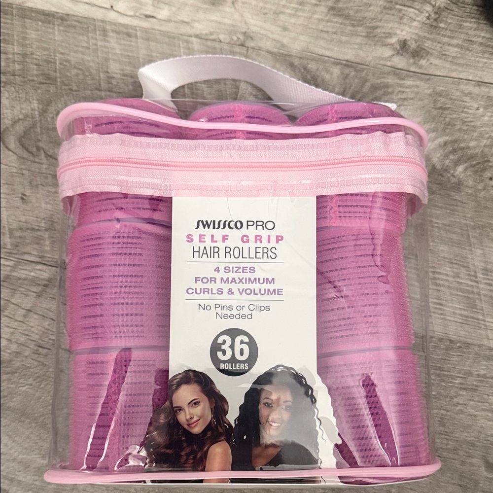 Pink Self Grip Hair Rollers - Picture 1 of 5